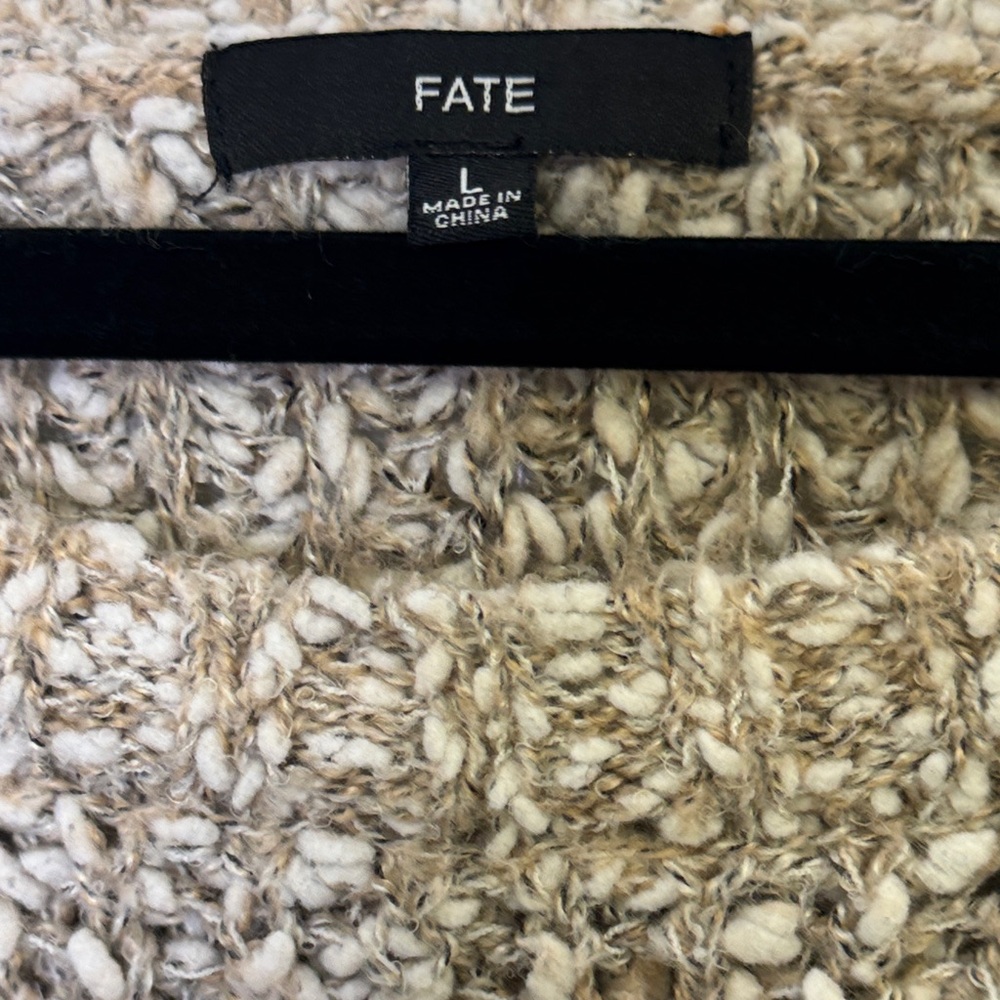 Fate Women's Cream and Tan Knit Sweater - Picture 4 of 8